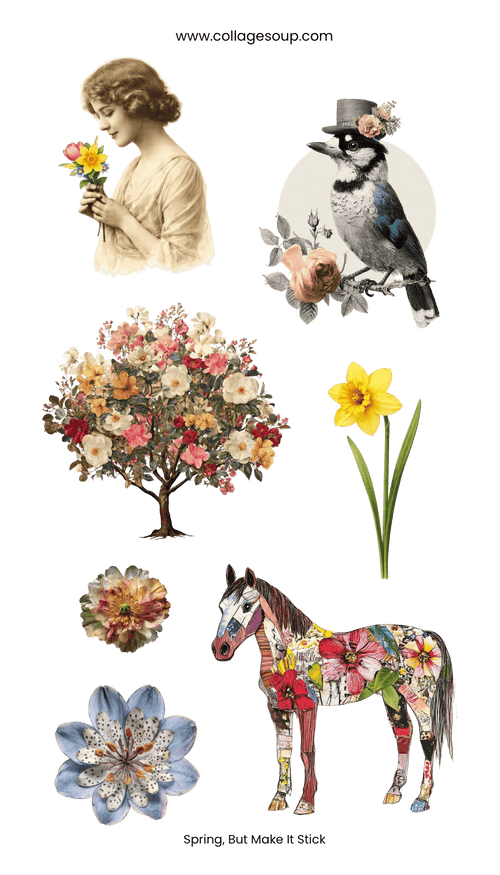 Collage Soup Spring, But Make It Stick | Sticker Sheet
