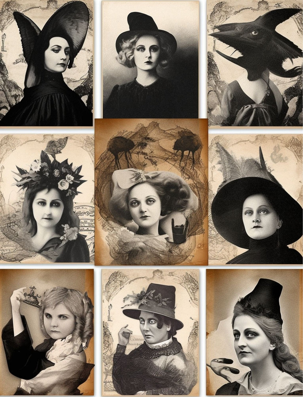 Collage Soup Starlight Sisters: A 70-Page Printable eBook of Mystical Collage Images