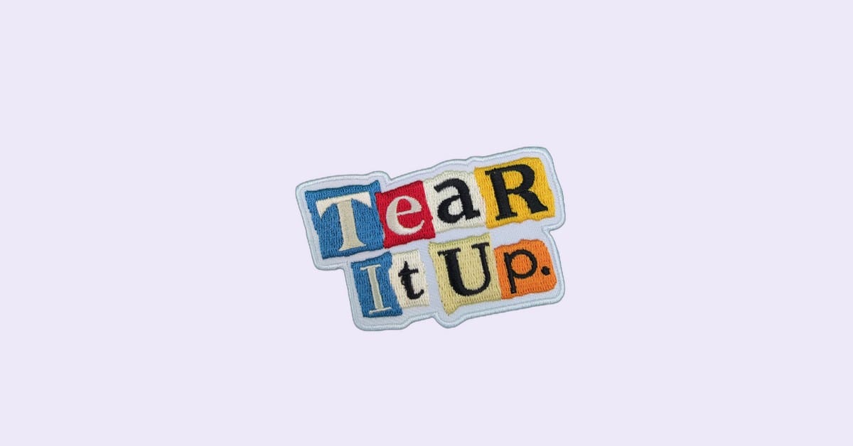 Collage Soup Tear It Up – Text Patch Sticker