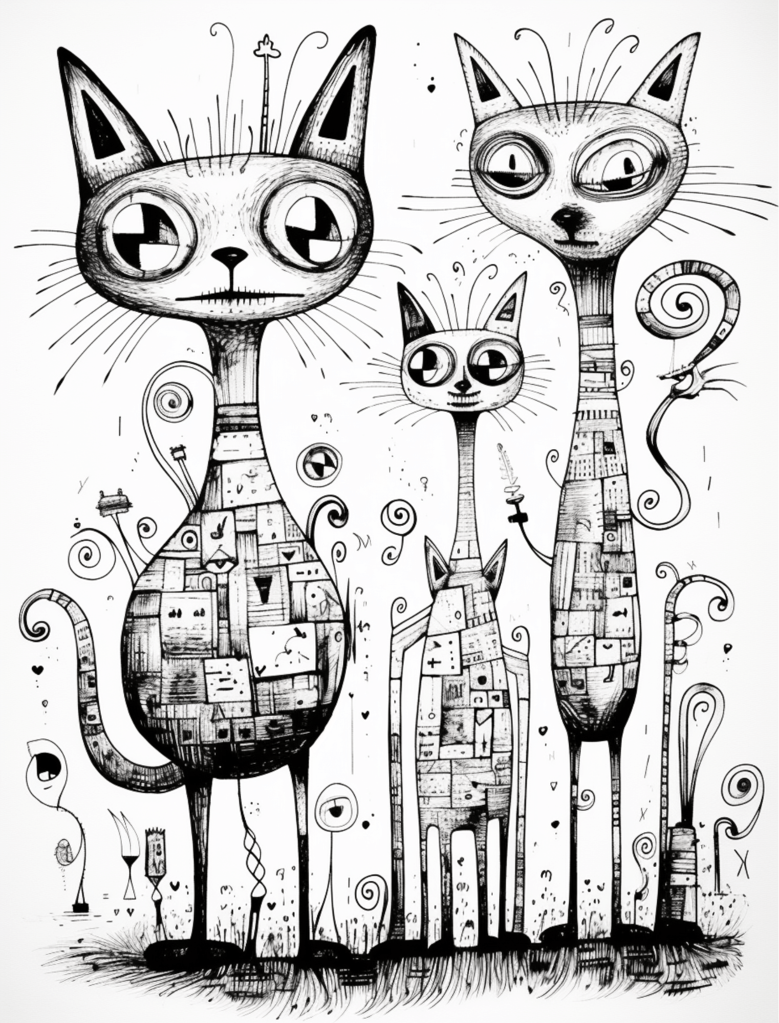Collage Soup The Art of Cat – A Whimsical Coloring & Mixed Media Book