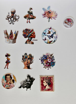 Collage Soup The Original Chonky Bites - Quirky Die-Cut Paper Designs on 300 lb Paper for Collages, Journals & Paper Crafts - 12 Premium Designs