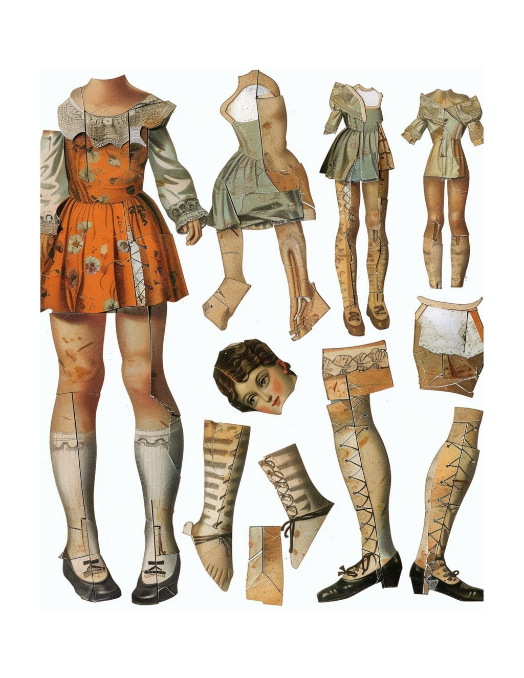 Collage Soup The Secret Lives of Paper Dolls | eBook | Vintage paper doll collage elements for mixed media & journals