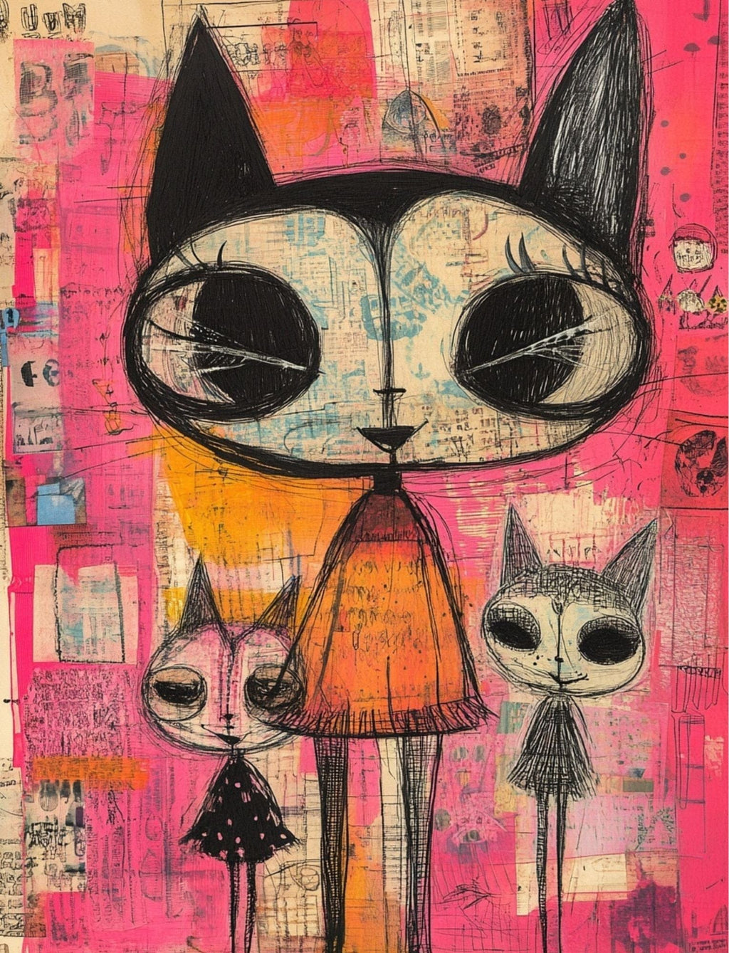 Collage Soup The Unruly Ones | eBook | Expressive doll collage sheets & textured mixed media backgrounds