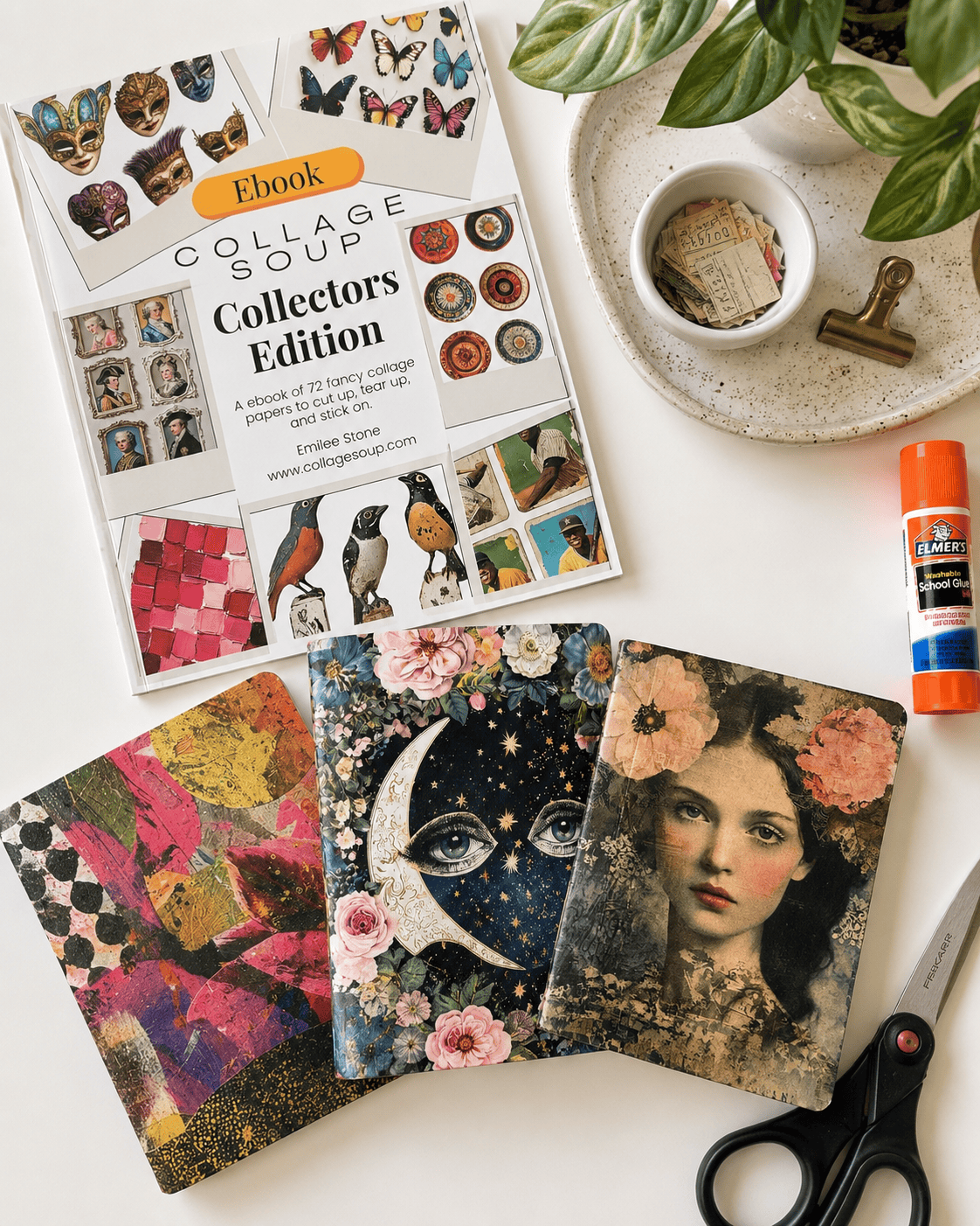 Collage Soup Three of a Kind Bundle — 3 Mini Art Journals + Collector's Edition eBook