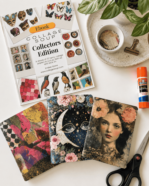 Collage Soup Three of a Kind Bundle — 3 Mini Art Journals + Collector's Edition eBook