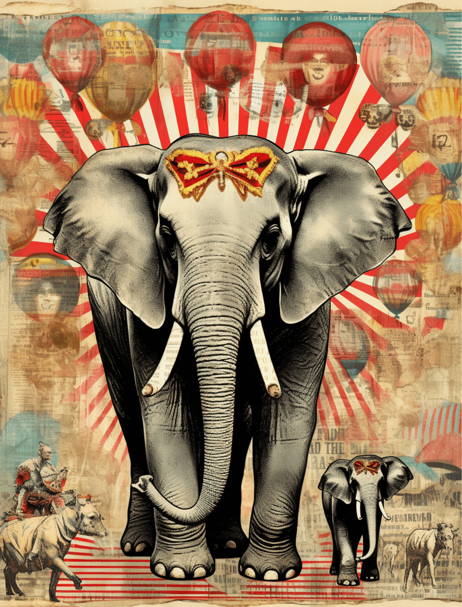 Collage Soup Three Ring Circus – A 60-Page Vintage Circus Collage eBook