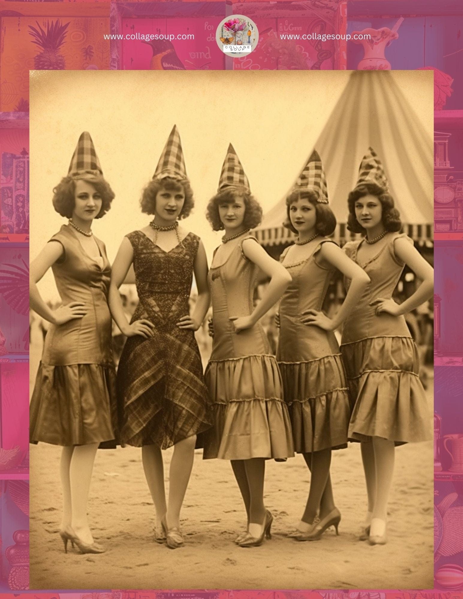 Collage Soup Vintage Photos & Dress-Up Kit (eBook) FREE Printable Collage Sheets – 4 Pages FREE Special Edition