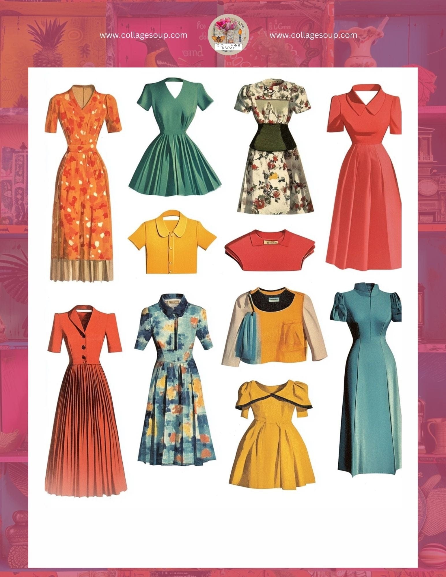 Collage Soup Vintage Photos & Dress-Up Kit (eBook) FREE Printable Collage Sheets – 4 Pages FREE Special Edition