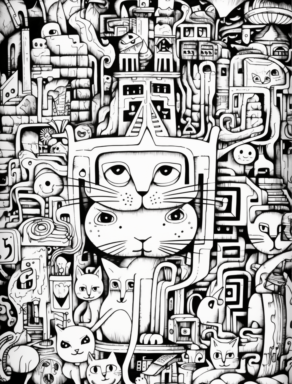 Collage Soup We’re All Mad Here – A Whimsical Journey into Imaginative Felines!