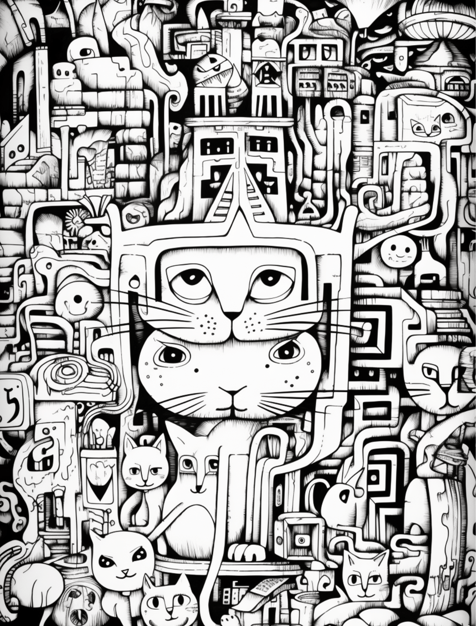 Collage Soup We’re All Mad Here – A Whimsical Journey into Imaginative Felines!
