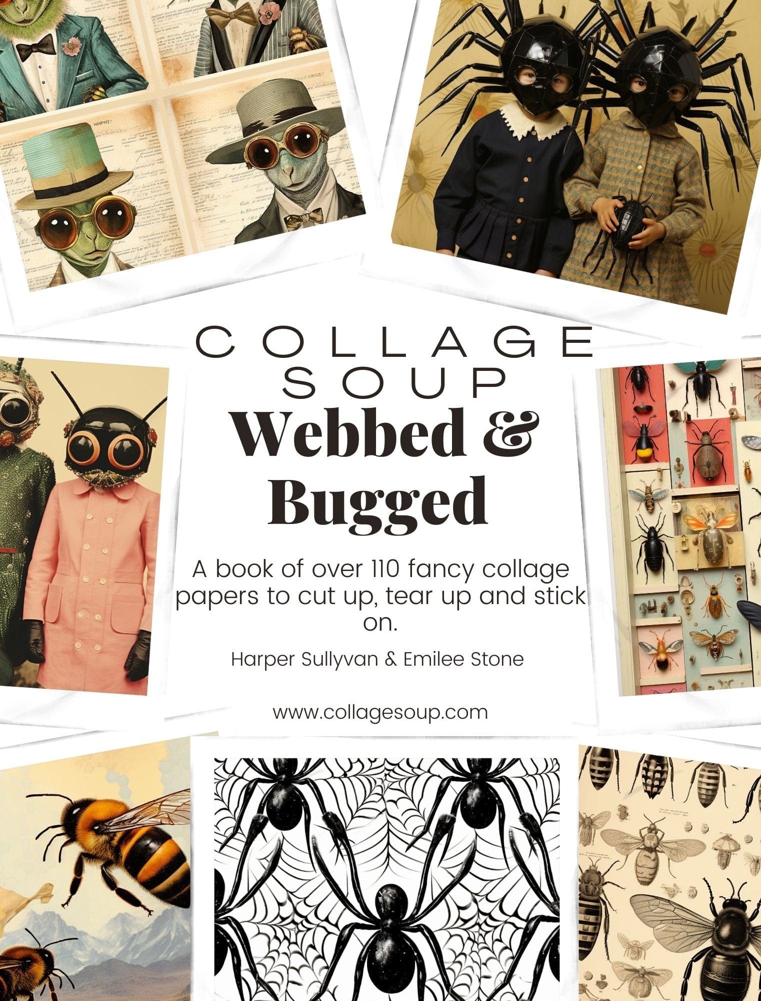 Collage Soup Webbed and Bugged – A 110+ Page Collage Book of Spiders, Bugs & Nature Art