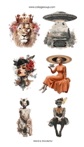 Collage Soup Weird & Wonderful – 6 Kiss-Cut Vinyl Stickers (Each 1.75”)