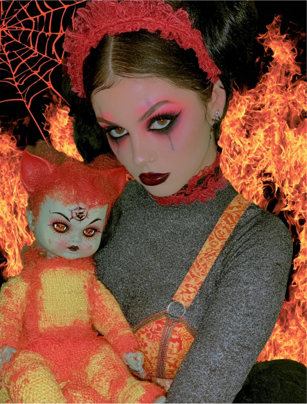 Hot Ghoul Summer sample page - haunted doll portrait
