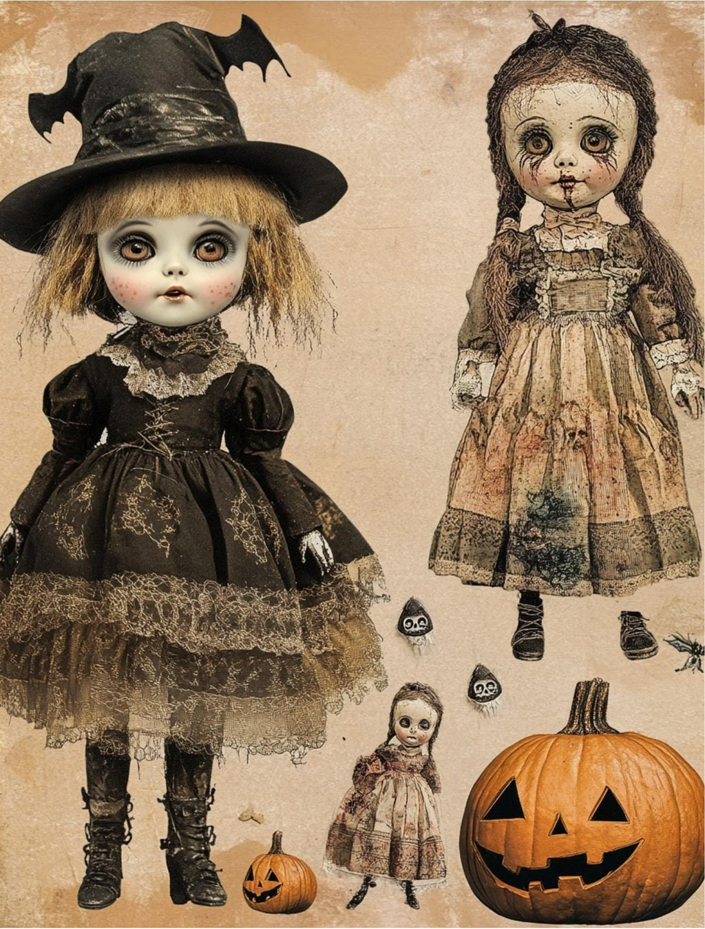 Hot Ghoul Summer sample page - vintage witch fashion figure
