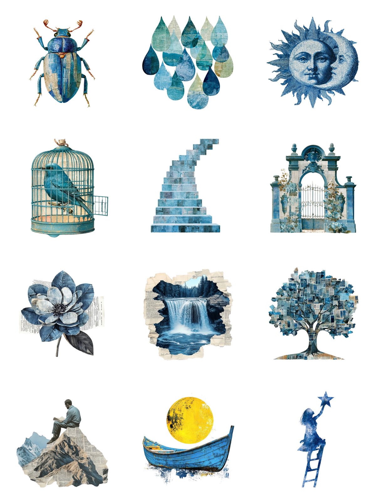 Metaphor Paper Bites — contact sheet of every piece in the set on white